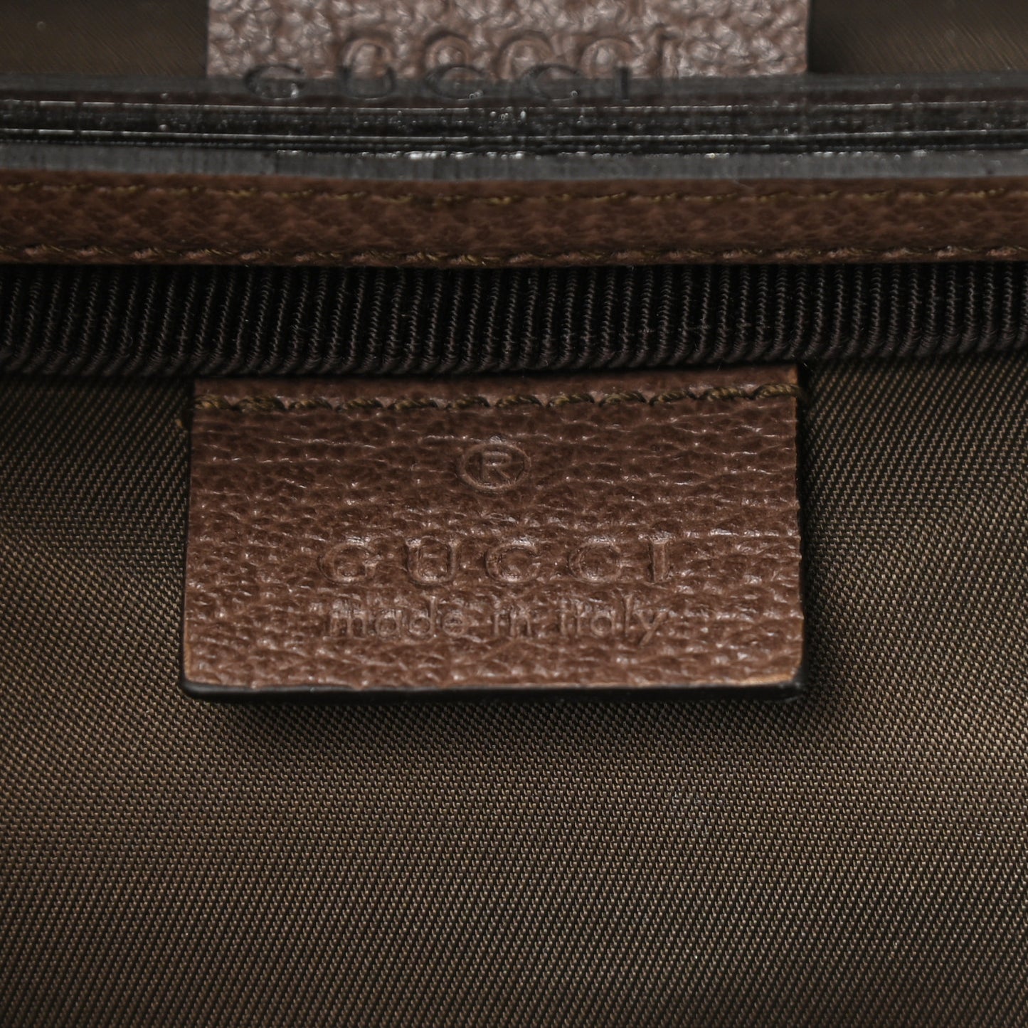 GG Supreme Monogram Textured Calfskin Web Ophidia Vanity Cosmetic Case Beige Ebony New Acero