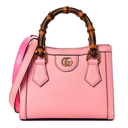Gucci Wonka Grain Calfskin Mini Diana Tote Bag Wild Rose Fuxia Fluo 1 of 7