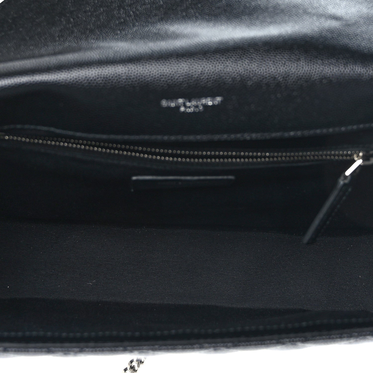 Saint Laurent Grain De Poudre Textured Mixed Matelasse Large Triquilt Monogram Satchel Black 4 of 9