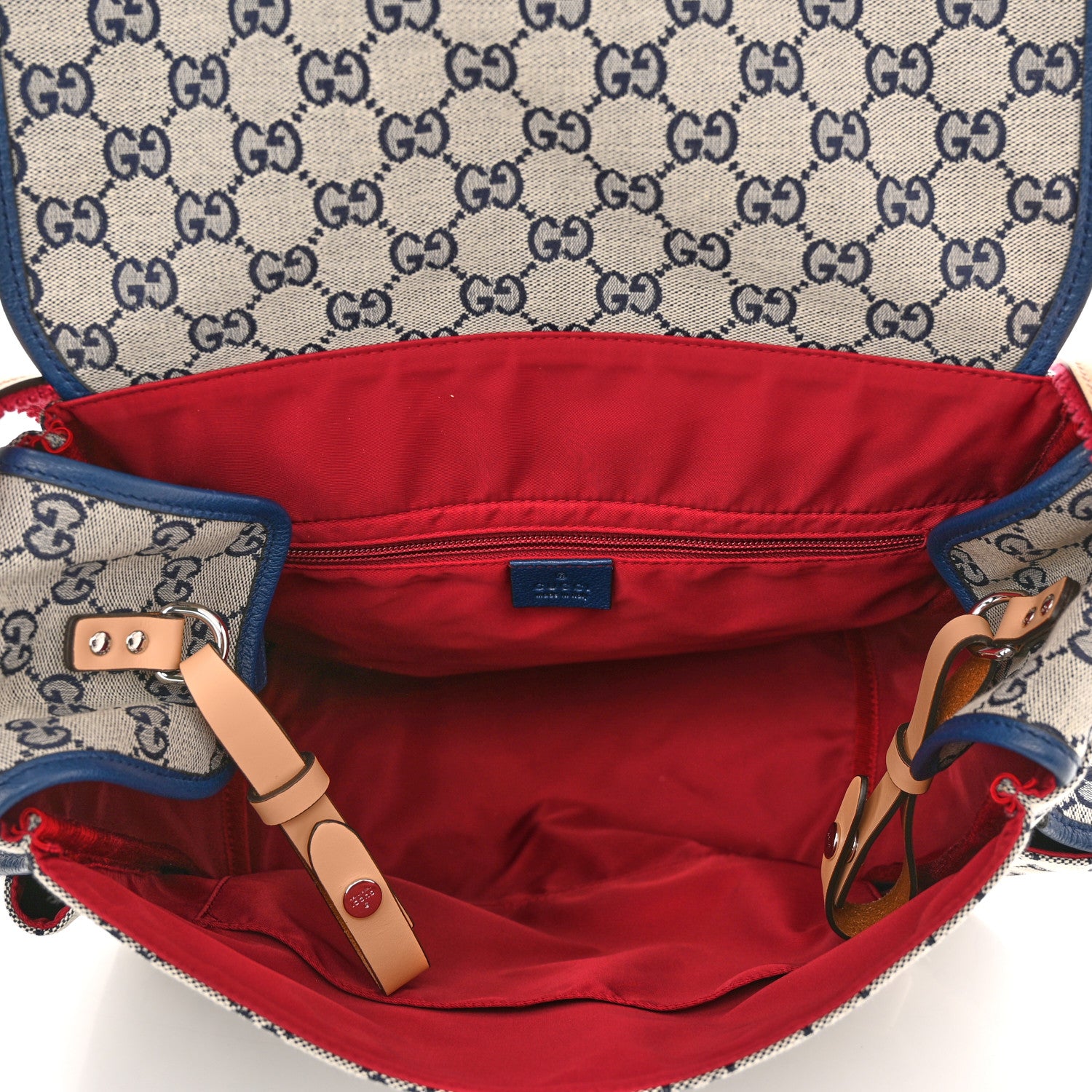 Gucci GG Monogram Diaper Bag Beige Blue 5 of 10
