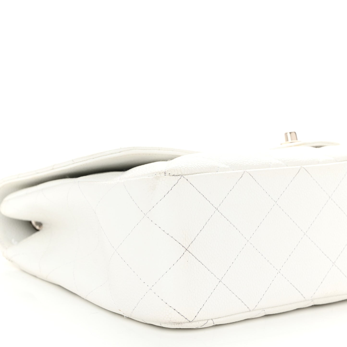 Caviar Quilted Jumbo Single Flap White