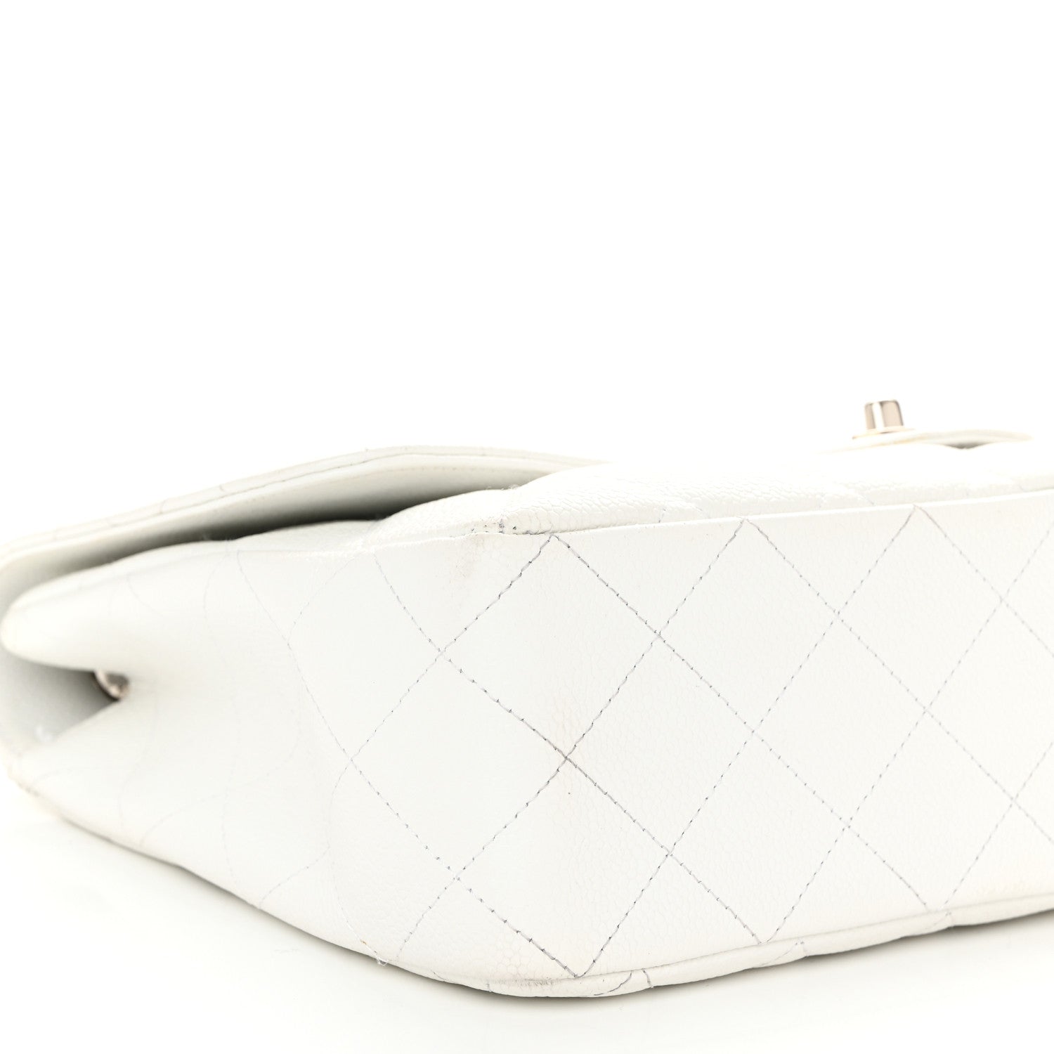 Chanel Caviar Quilted Jumbo Single Flap White 9 of 13