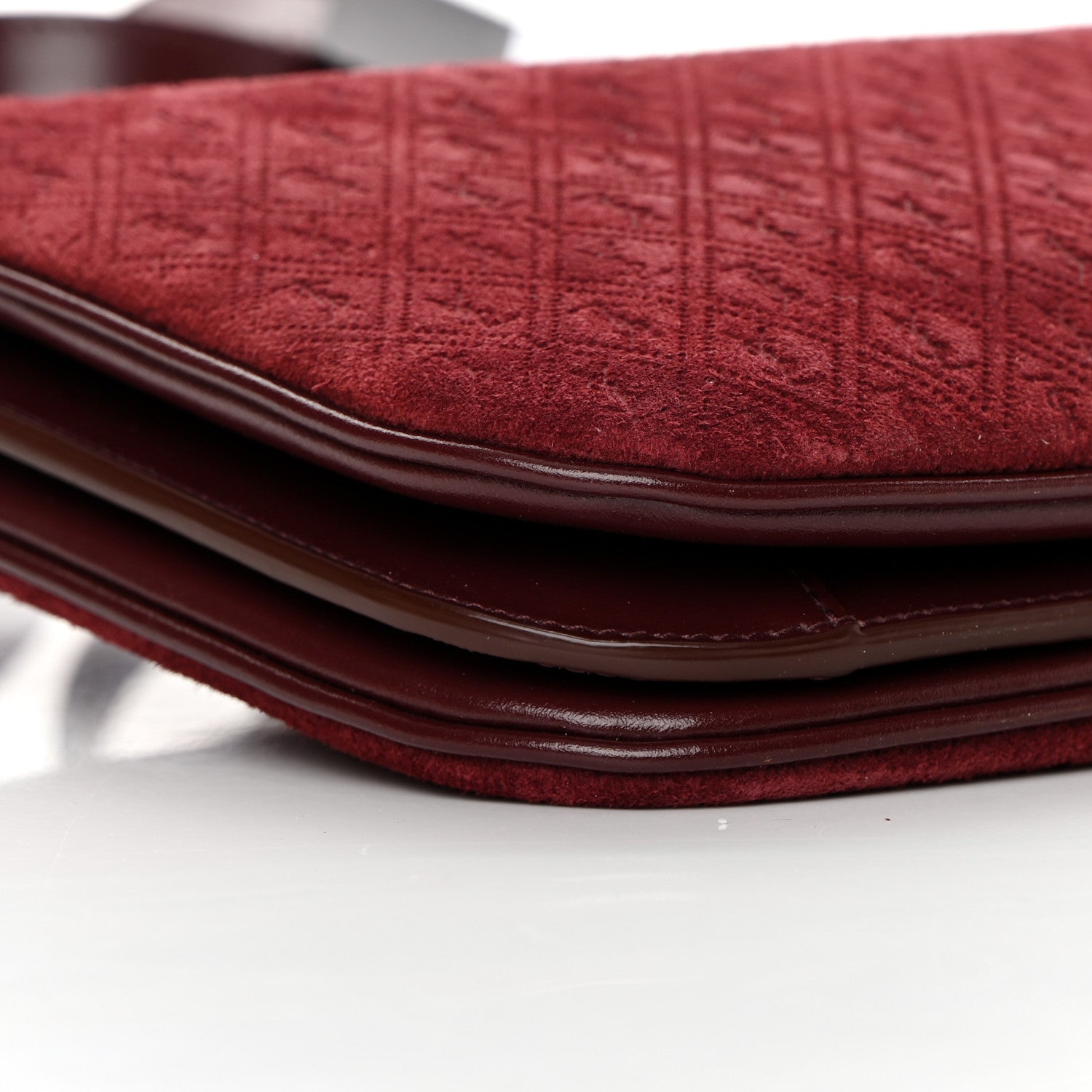 Saint Laurent Suede All-Over Monogram Crossbody Burgundy 10 of 11