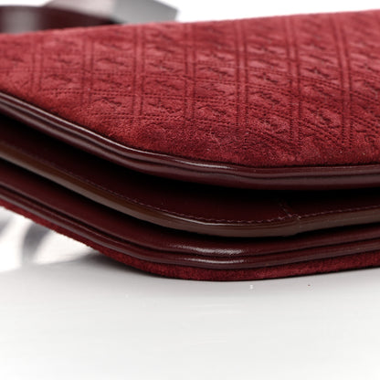 Saint Laurent Suede All-Over Monogram Crossbody Burgundy 10 of 11