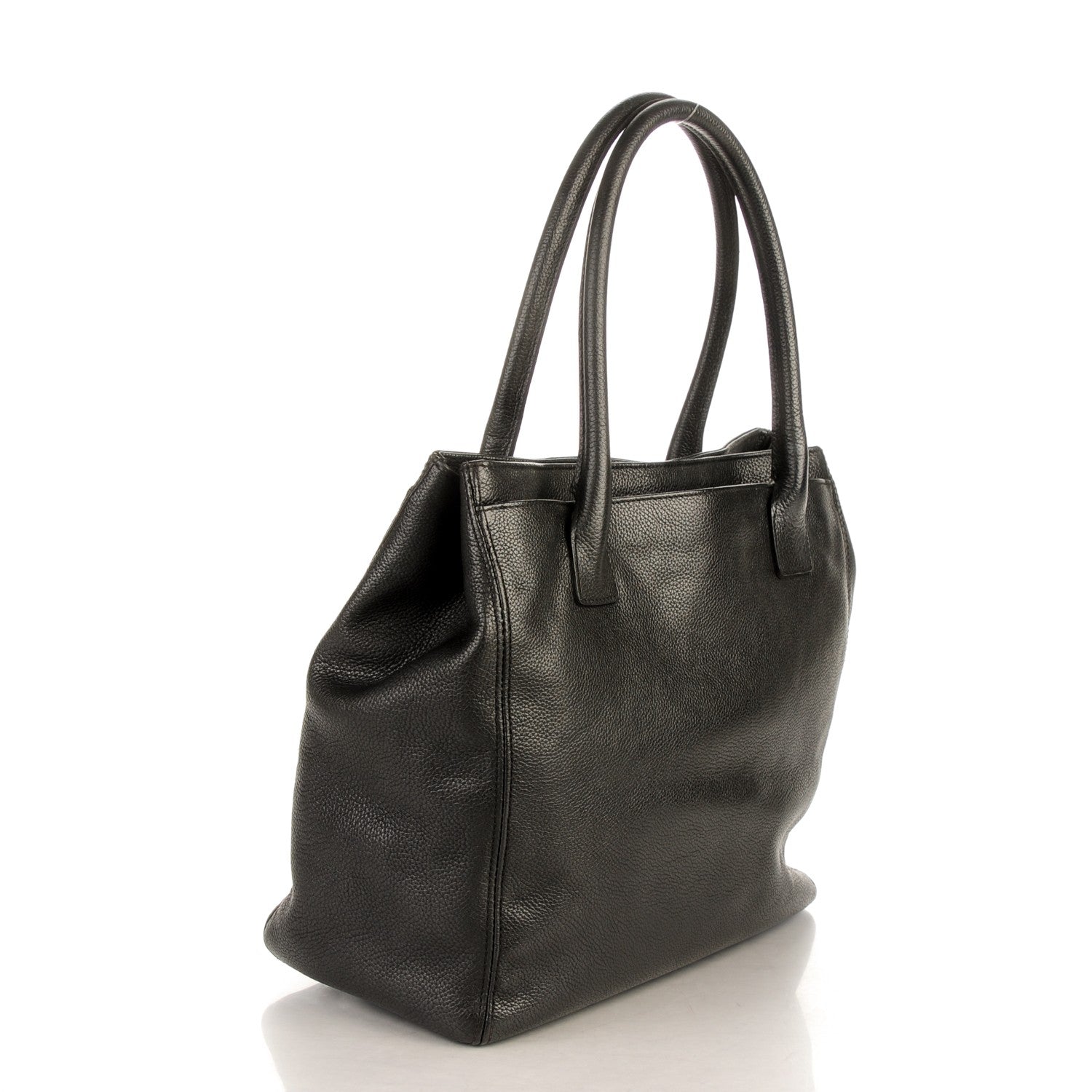 Chanel Calfskin Tall Cerf Tote Black 3 of 8