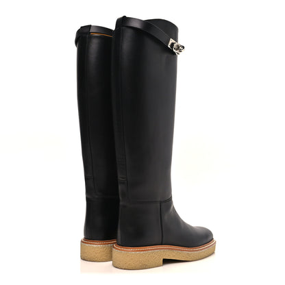 Hermes Calfskin Honey Boots 36 Black 4 of 10