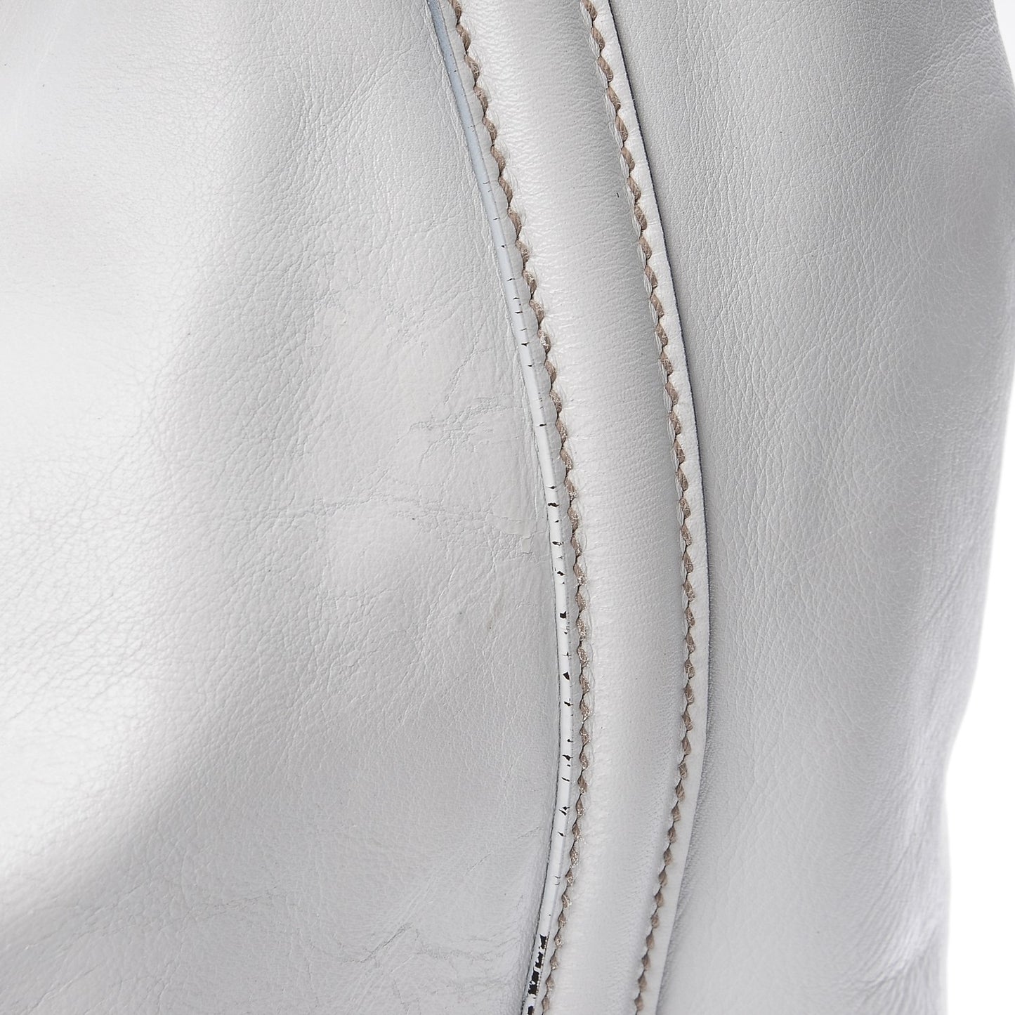 Calfskin Large Britt Shoulder Bag Off White