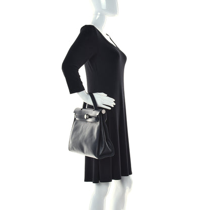 Hermes Toile H Berline Vache Hunter Herbag Zip PM 31 Black Ecru 3 of 13