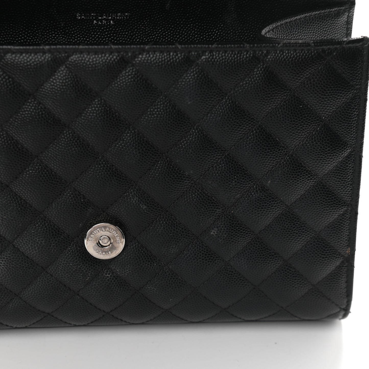 Grain De Poudre Textured Mixed Matelasse Triquilt Medium Monogram Satchel Black