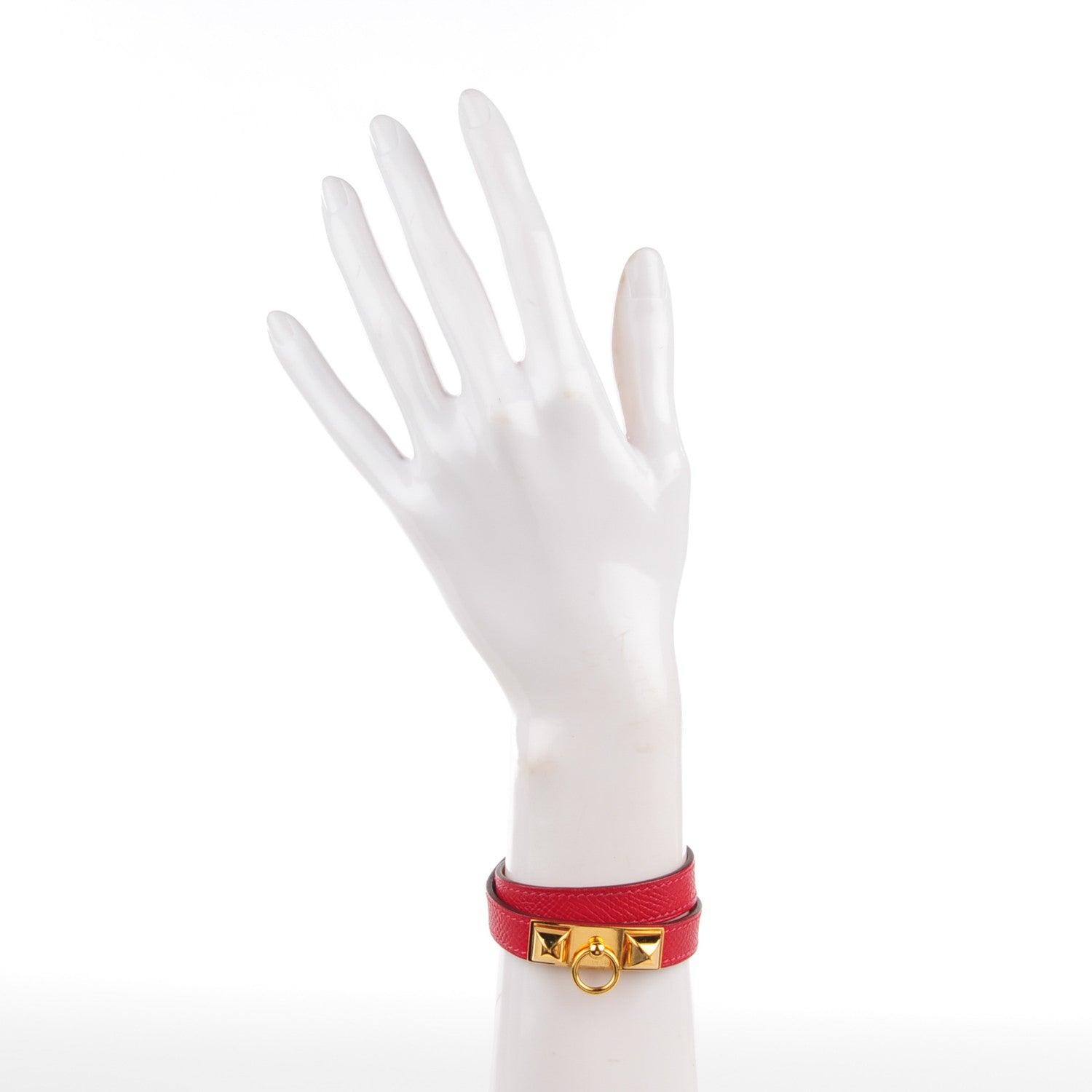 Hermes Epsom Rivale Bracelet S Rouge Casaque 2 of 8