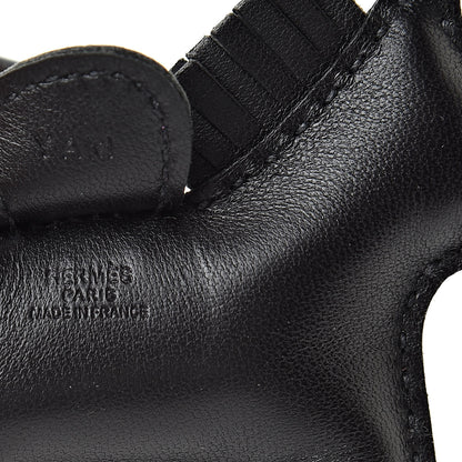 Hermes Milo Lambskin Grigri Rodeo Horse Bag Charm PM So Black 3 of 5