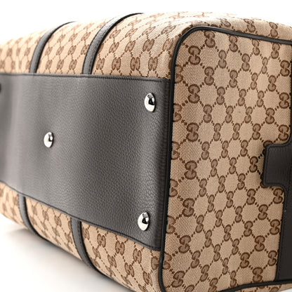 Gucci Monogram Dollar Calfskin Boston Duffle Bag Beige Ebony Testa di Moro Marrone Scuro 9 of 12