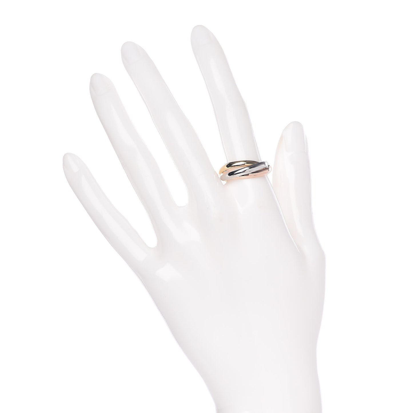 18K Pink Yellow White Gold Small Trinity Ring 56 7.75