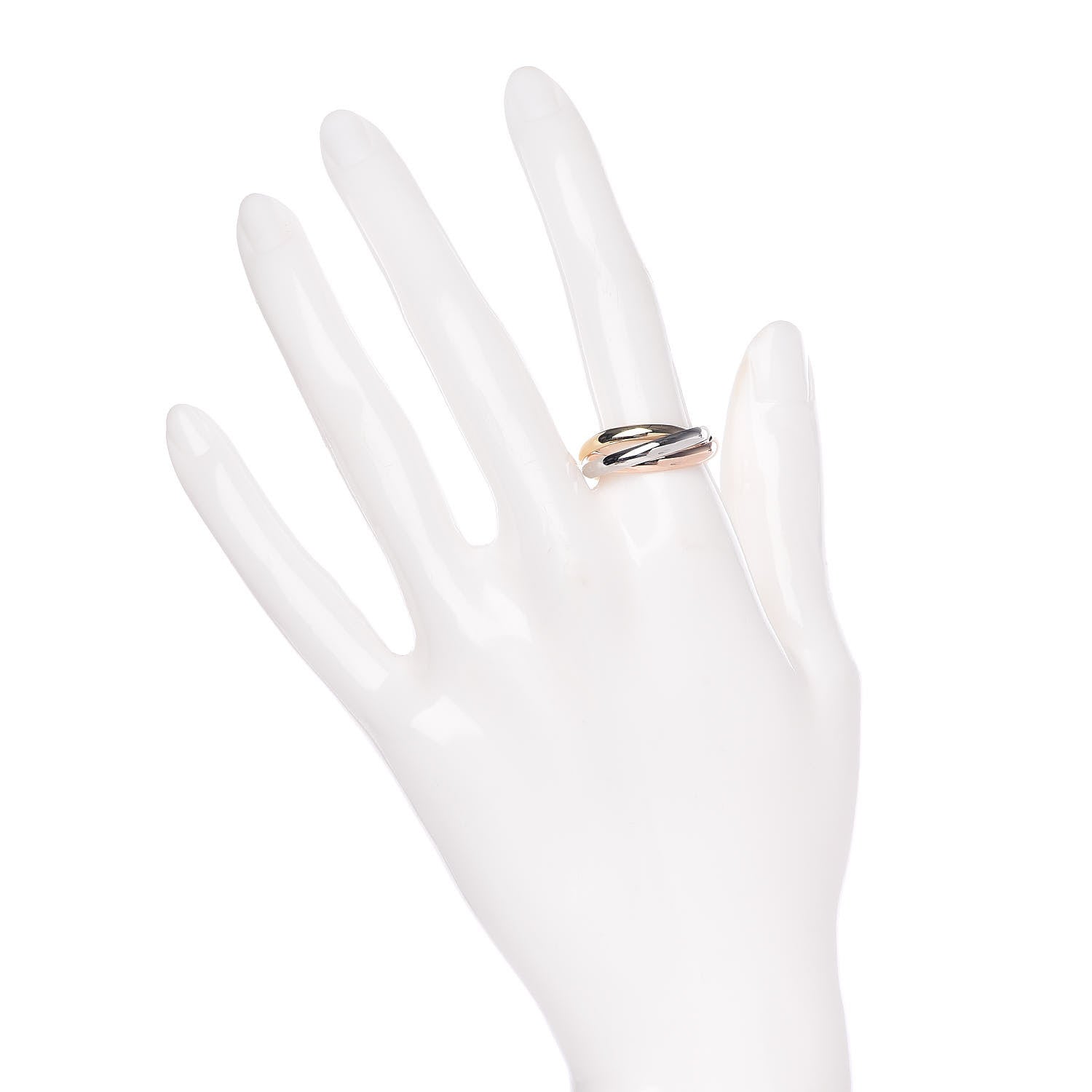 Cartier 18K Pink Yellow White Gold Small Trinity Ring 56 7.75 2 of 5