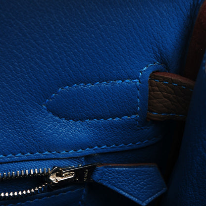 Hermes Taurillon Clemence Horseshoe Birkin 30 Etoupe Mykonos 14 of 21