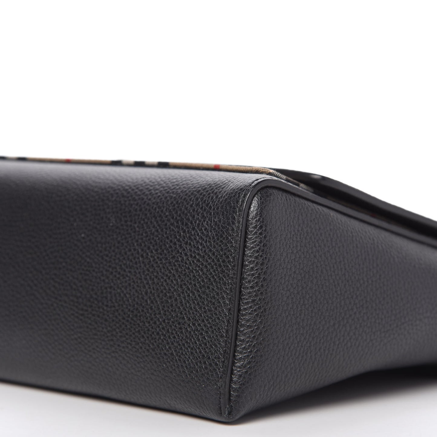 Grainy Calfskin Vintage Check Note Crossbody Bag Black