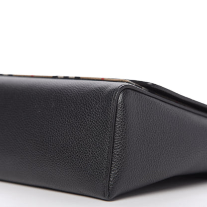 Burberry Grainy Calfskin Vintage Check Note Crossbody Bag Black 7 of 11