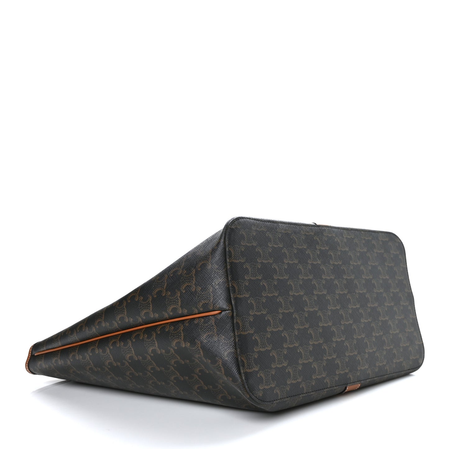 Triomphe Canvas Calfskin Medium Cabas Bag Tan