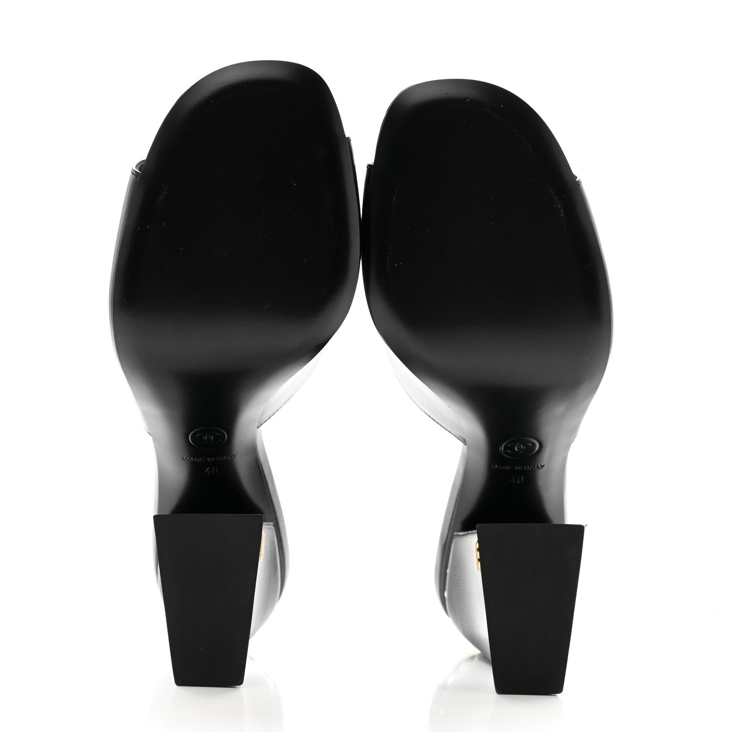 Chanel Shiny Goatskin Pearl Mule 40 Black 5 of 9