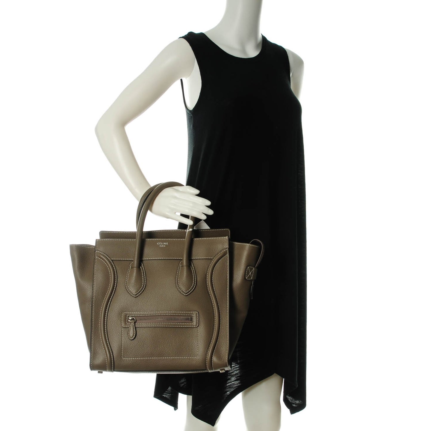 Drummed Calfskin Mini Luggage Souris