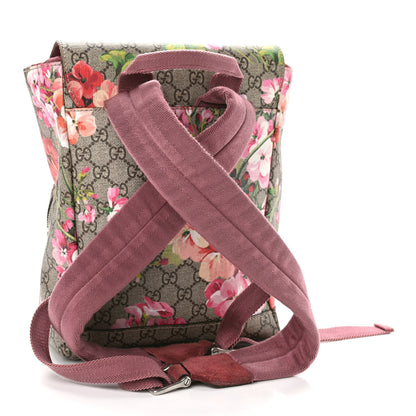 Gucci GG Supreme Monogram Blooms Small Single Buckle Backpack Beige Multicolor Dry Rose 3 of 9
