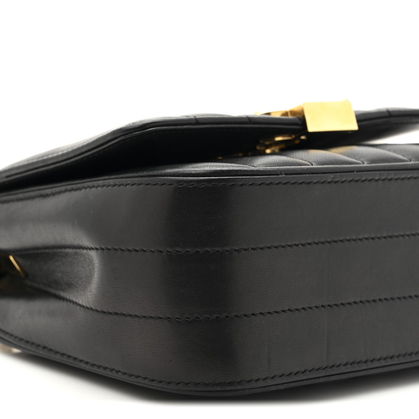 Lambskin Matelasse Monogram Small Vicky Chain Bag Black