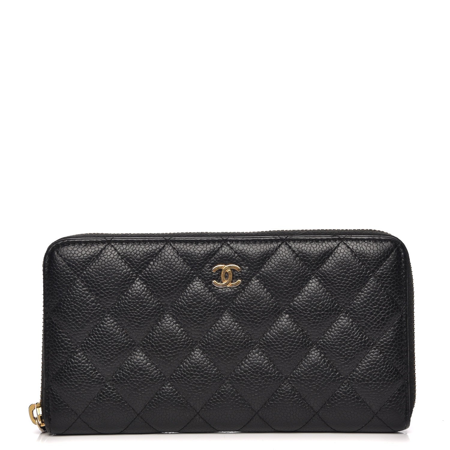 Chanel Caviar Quilted Large Gusset Zip Around Wallet Black 1 of 8