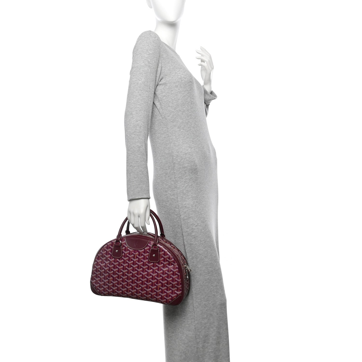 Goyard Goyardine Saint Jeanne MM Bowler Burgundy 2 of 9