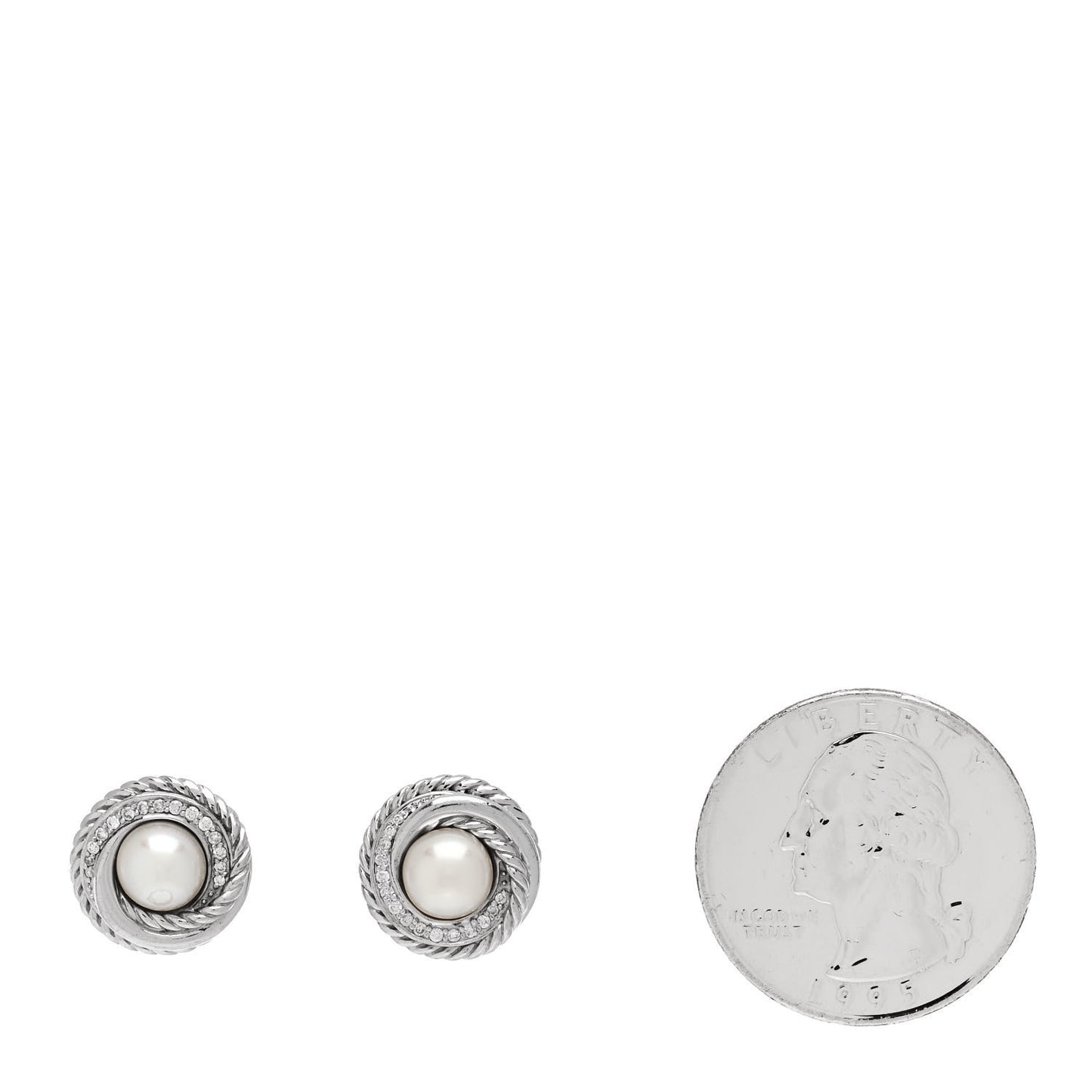 Sterling Silver Diamond Freshwater Cultured Pearl Crossover Earrings