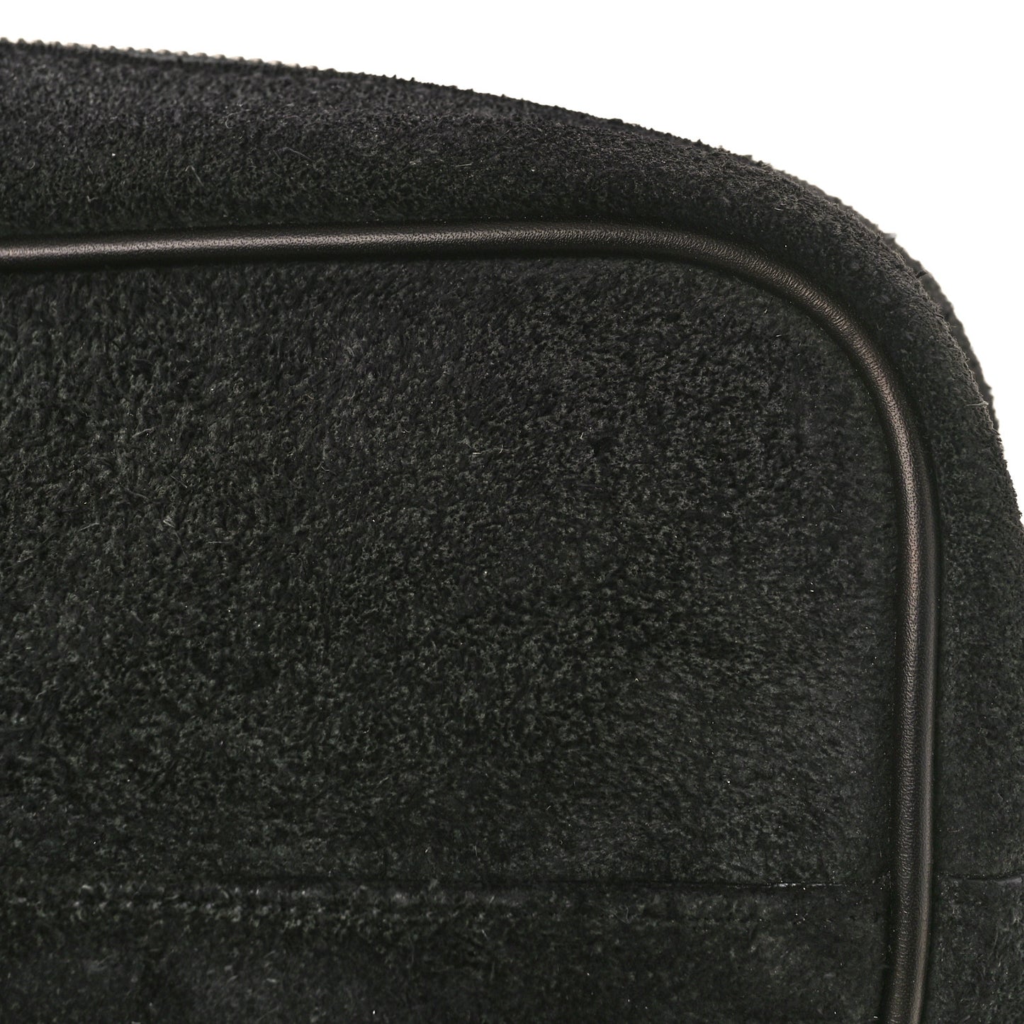 Suede Flat Messenger Bag Black