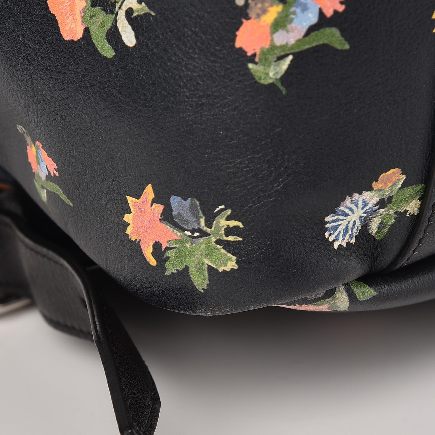 Calfskin Prairie Flower Printed Festival Backpack Black Multicolor