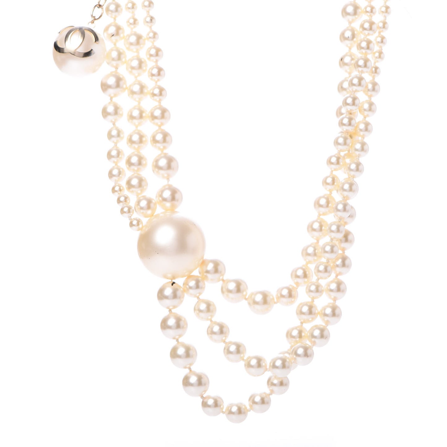 Pearl Multi Strand Short Necklace Gold