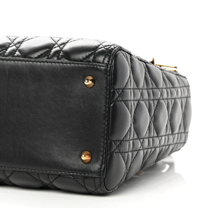 Christian Dior Lambskin Cannage Medium Lady Dior Black 10 of 13