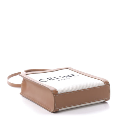 Celine Canvas Calfskin Mini Vertical Cabas Natural Tan 4 of 9