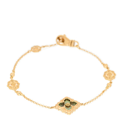 Buccellati 18K Yellow Gold Enamel Opera Tulle Bracelet Green 1 of 7