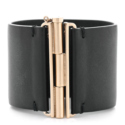 Chanel Calfskin CC Wide Cuff S Black Gold 3 of 9
