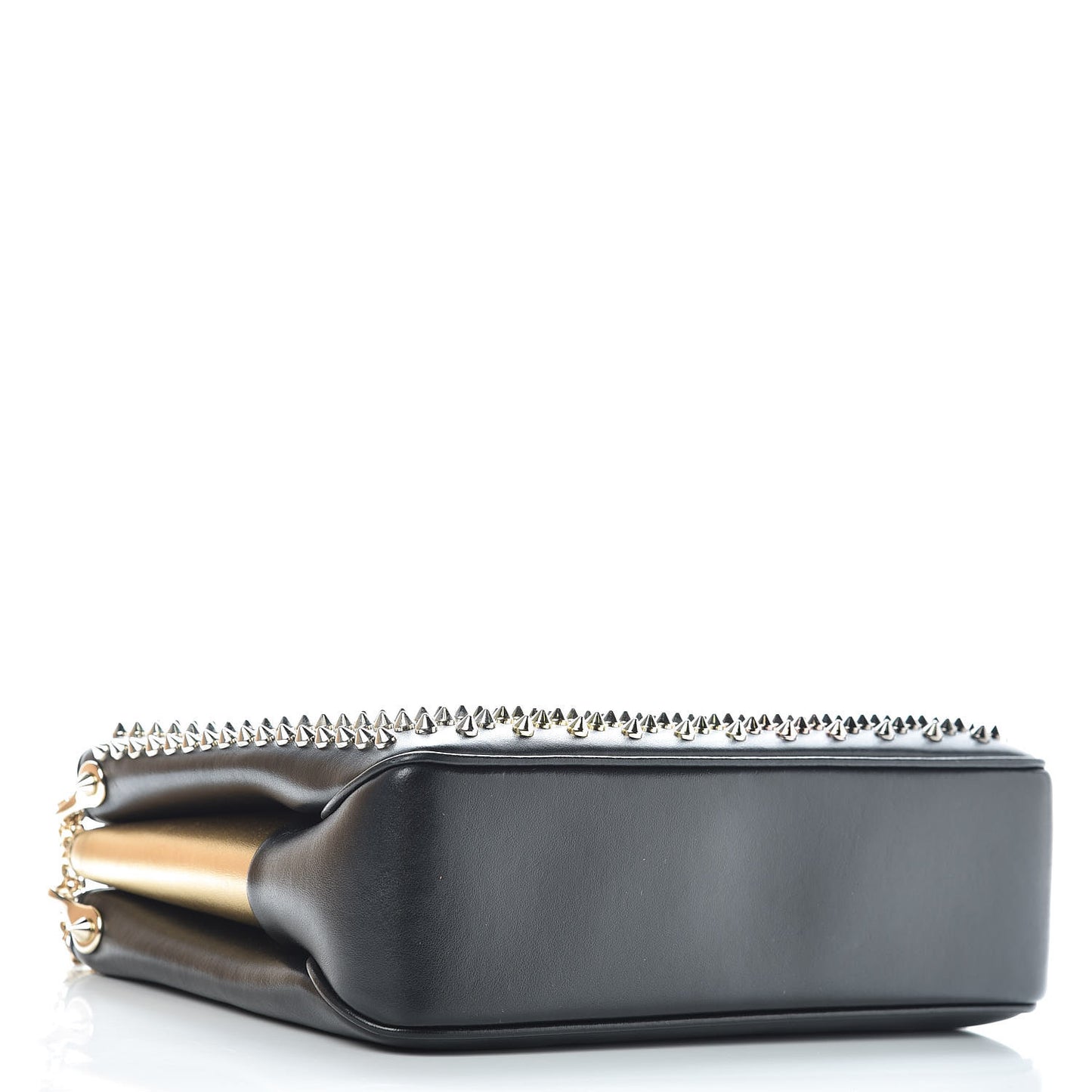 Calfskin Ombre Spiked Tribouli Shoulder Bag Black