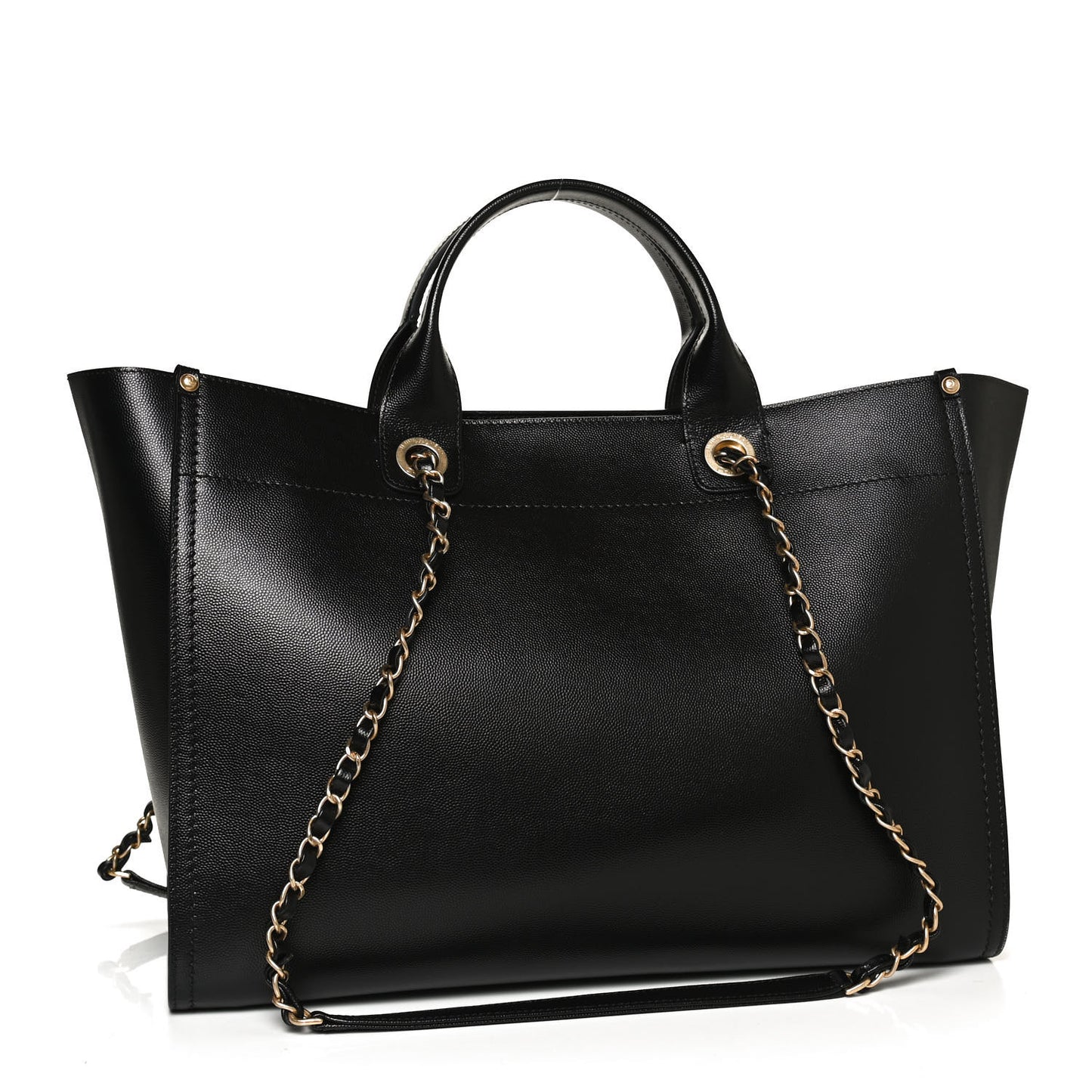 Caviar Medium Studded Deauville Tote Black