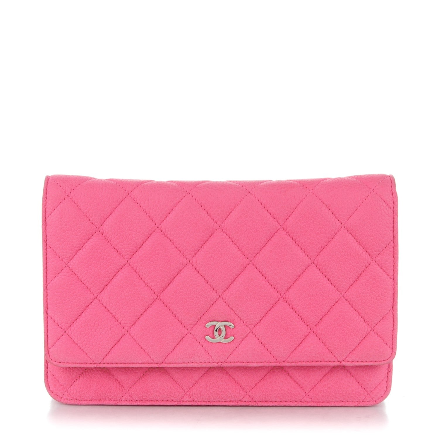 Chanel Iridescent Caviar Quilted Wallet on Chain WOC Pink 1 of 8