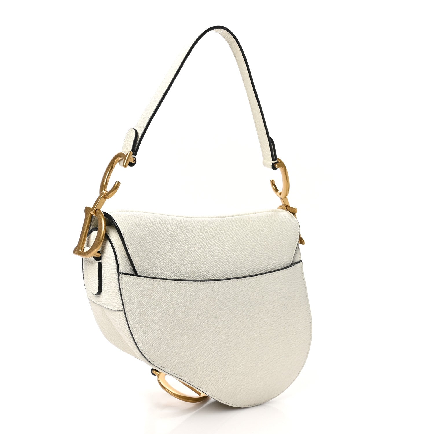 Christian Dior Grained Calfskin Saddle Bag White 3 of 11