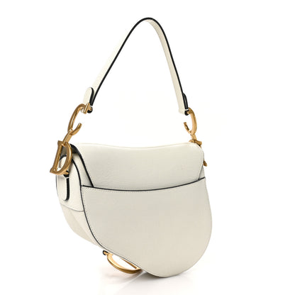 Christian Dior Grained Calfskin Saddle Bag White 3 of 11