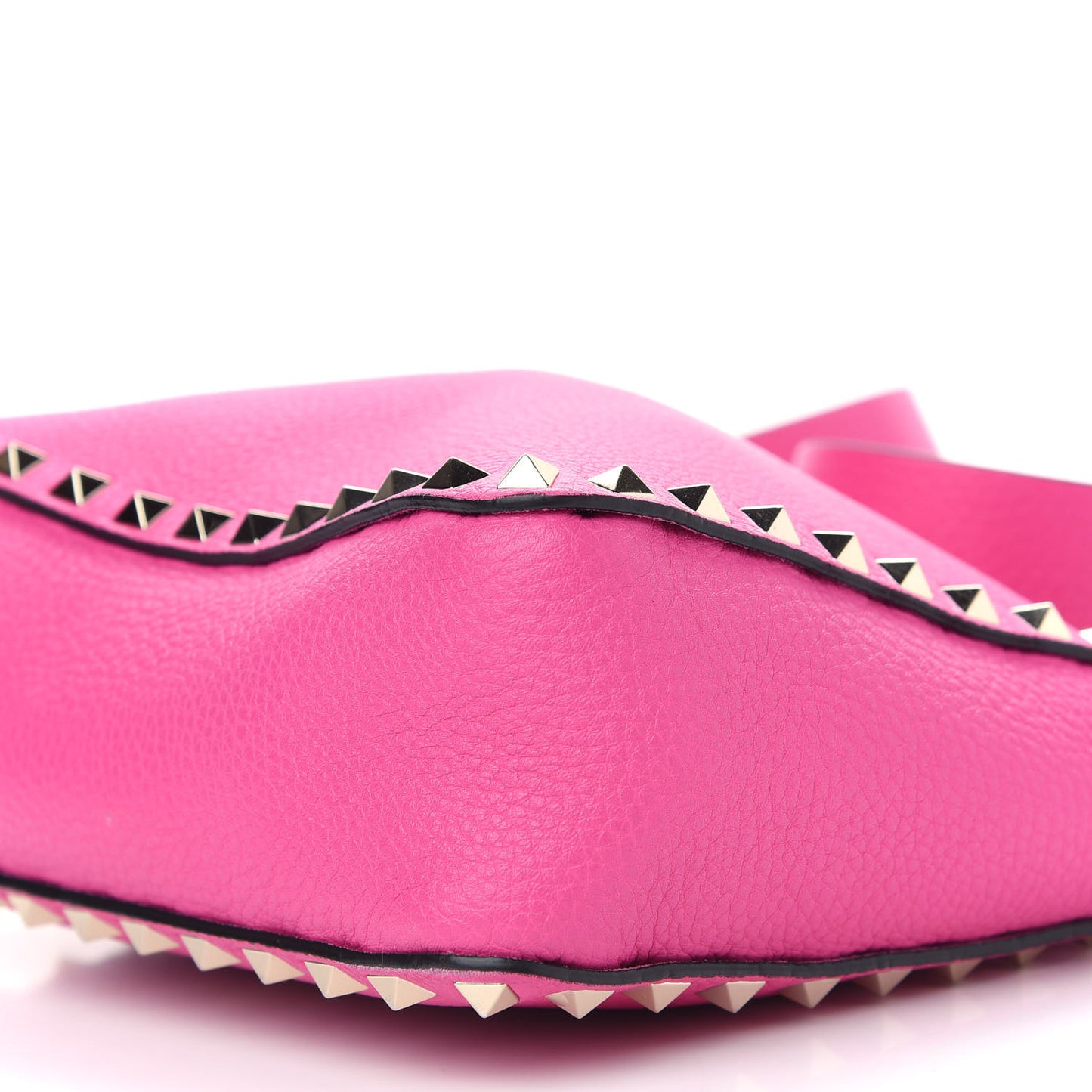 Pebbled Calfskin Mini Rockstud Flip-Lock Messenger Bag Pink Orchid