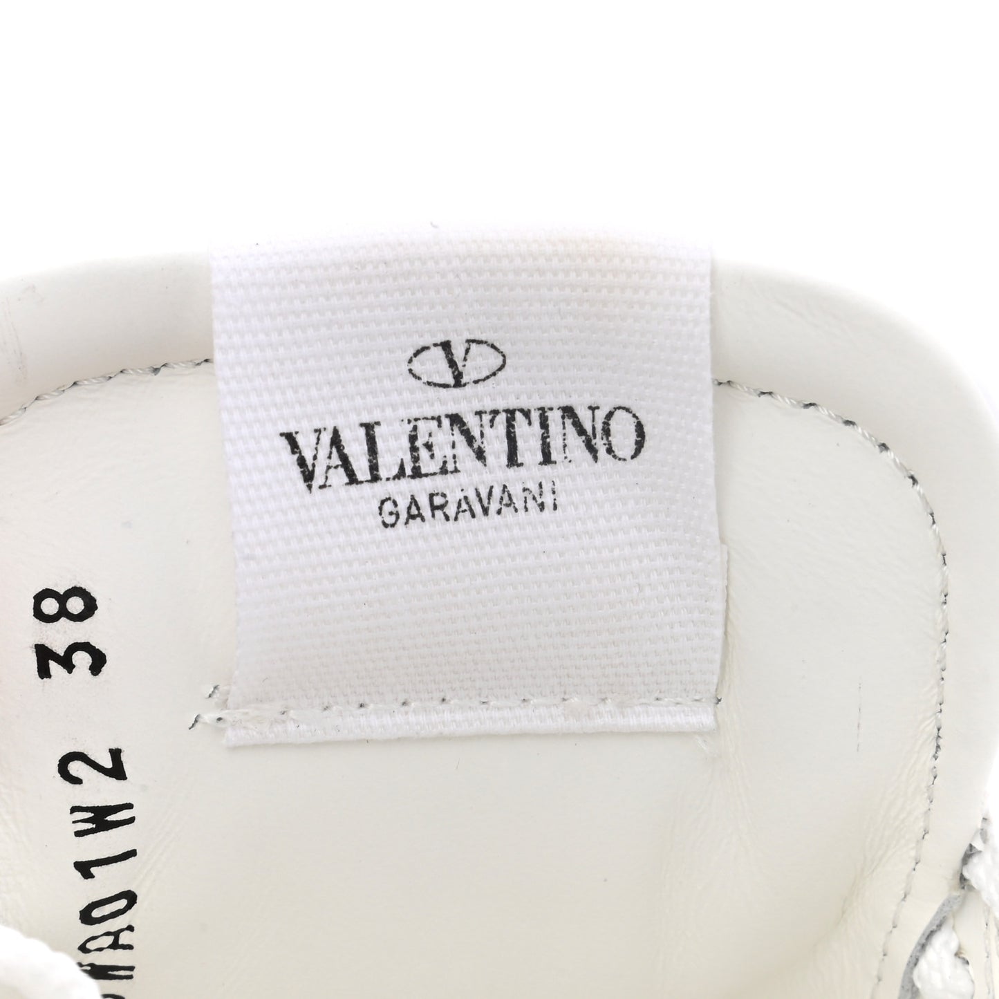 Calfskin Rockstud Untitled Open Sneakers 38 White
