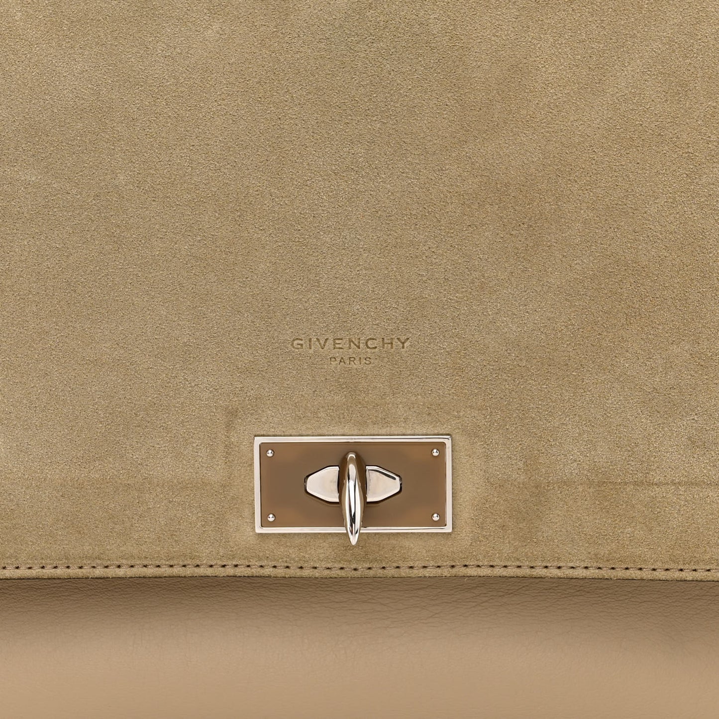 Suede Calfskin Lambskin Medium Shark Lock Satchel Taupe