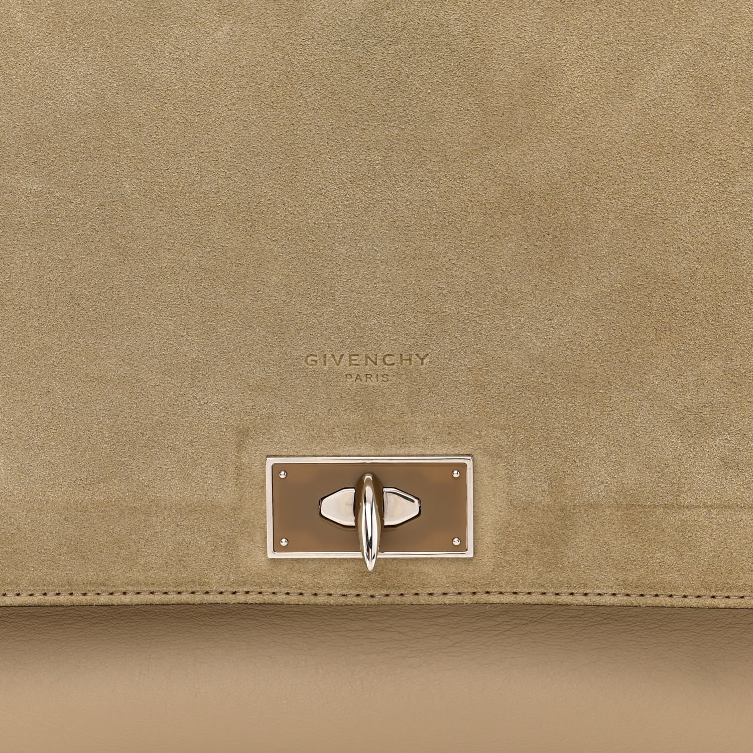 Givenchy Suede Calfskin Lambskin Medium Shark Lock Satchel Taupe 9 of 11