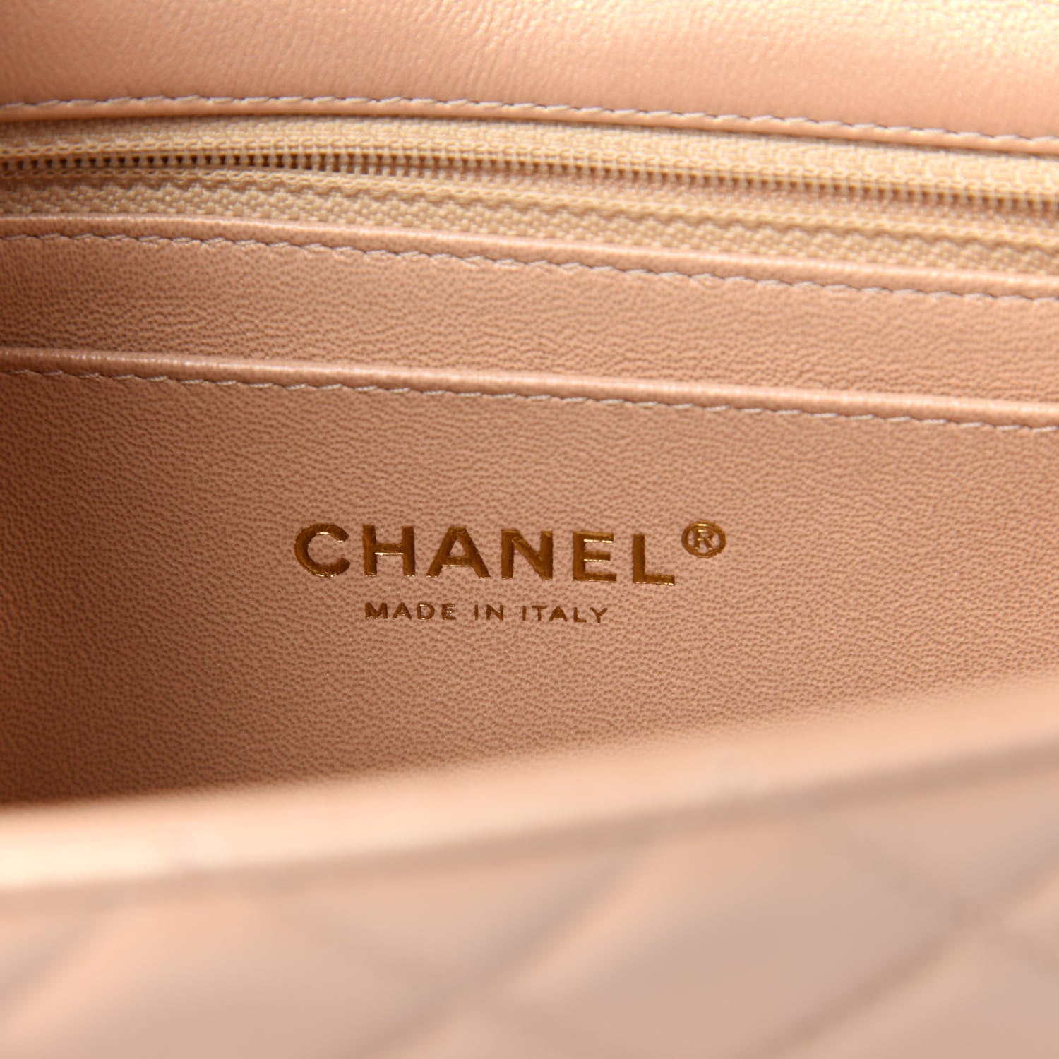 Chanel Iridescent Lambskin Quilted Mini Rectangular Flap Beige 8 of 11