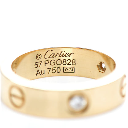 Cartier 18K Yellow Gold 3 Diamond 5.5mm LOVE Ring 57 8 4 of 5