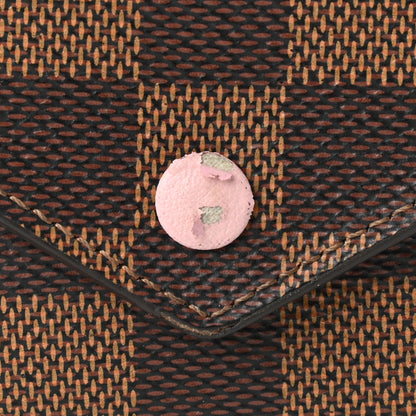 Louis Vuitton Damier Ebene Victorine Wallet Rose Ballerine 8 of 9