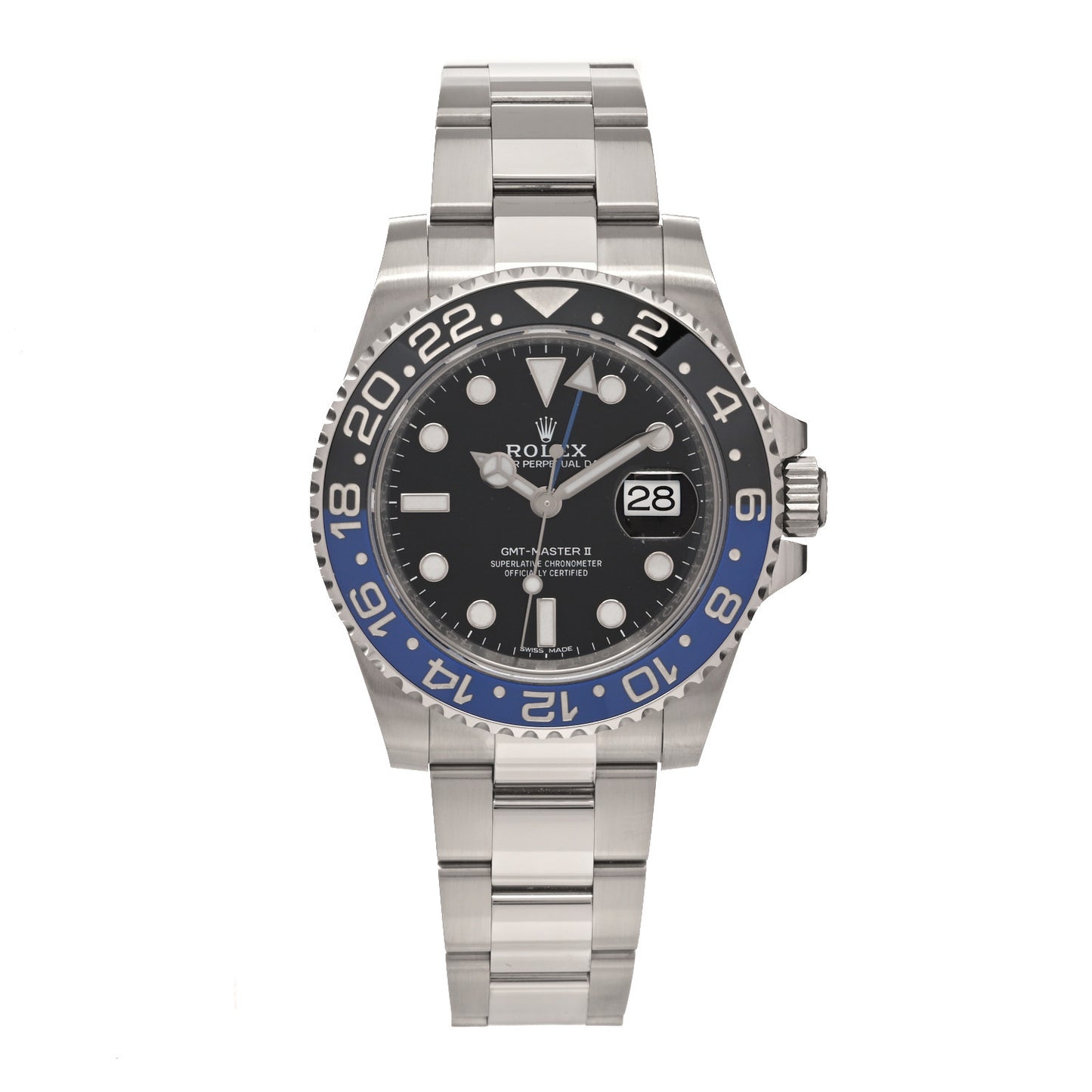 Stainless Steel 40mm Oyster Perpetual Date GMT Master II Batman Watch Black 116710BLNR