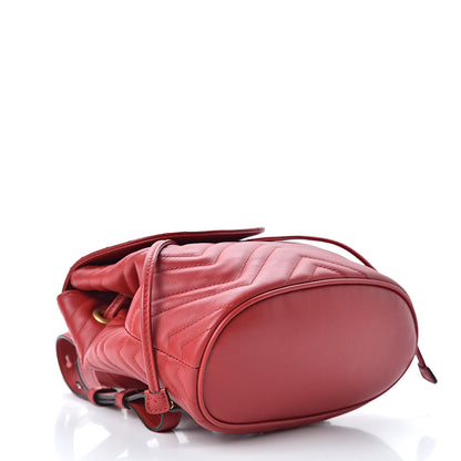 Gucci Calfskin Matelasse GG Marmont Flap Backpack Hibiscus Red 4 of 10